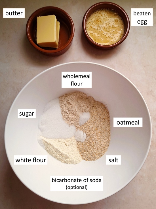 ingredients for homemade digestive biscuits