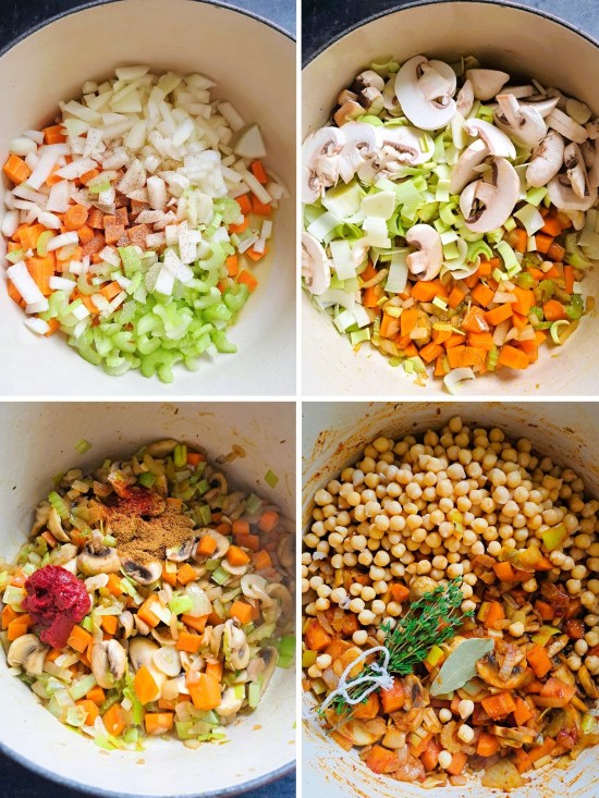 making Vegetable & Wholegrains Soup making Vegetable & Wholegrains Soup