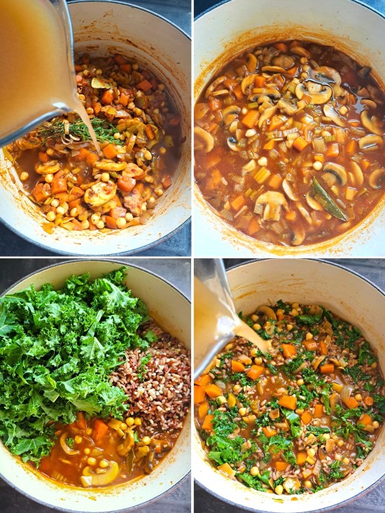making Vegetable & Wholegrains Soup making Vegetable & Wholegrains Soup