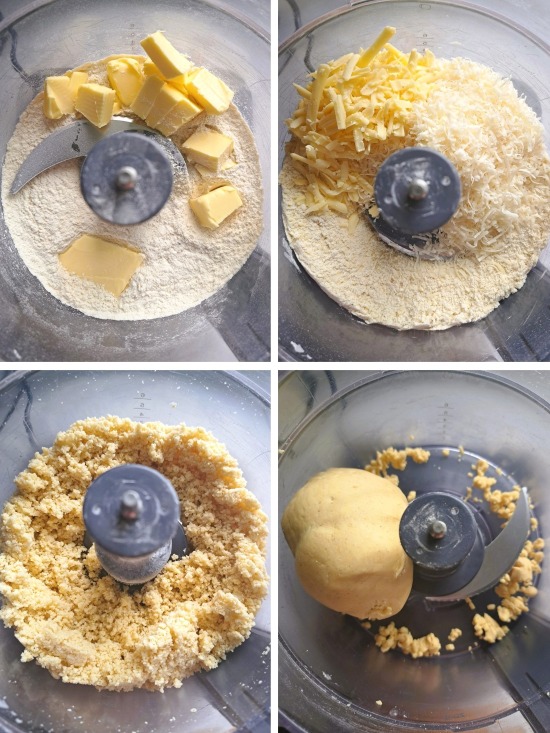 making the dough for Cheese Sandwich Crackers