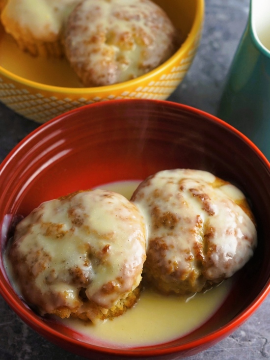homemade muffins served hot with custard homemade muffins served hot with custard